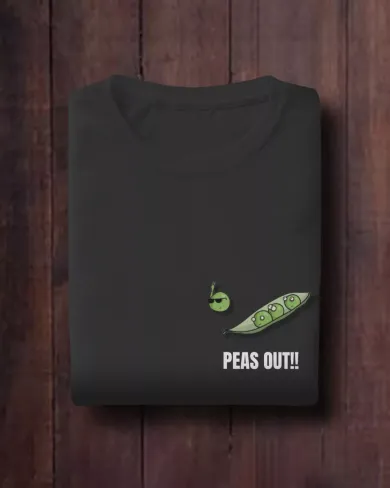 Peas Out Men Round Neck Half Sleeve T-shirt