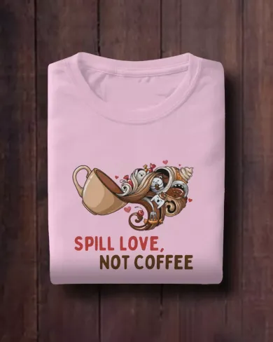 Spill Love, Not Coffee Women Half Sleeve T-Shirt