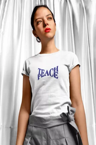 Teach Peace Women Half Sleeve T-Shirt