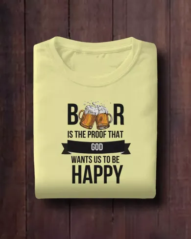 Beer is Proof that God wants us to be Happy Crop Top
