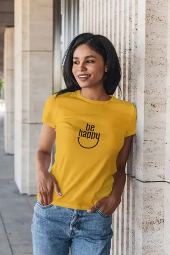 Be Happy Women Half Sleeve T-Shirt