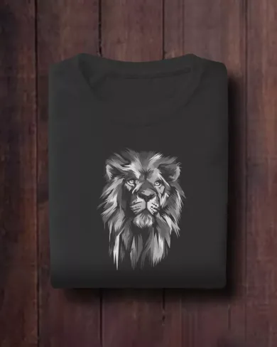 Lion Men Round Neck Half Sleeve T-Shirt