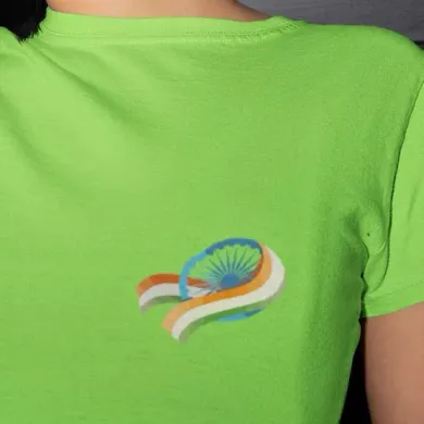 Indian Flag with Ashok Chakra Women Half Sleeve T-Shirt