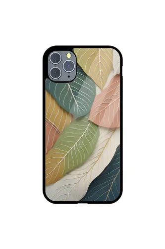 Pastel Leaves Glass Case Cover for iphones