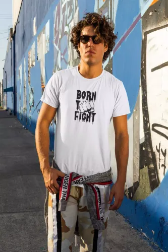 Born to Fight Men Round Neck Half Sleeve T-Shirt