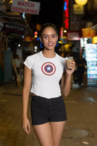 Captain America Women Half Sleeve T-Shirt