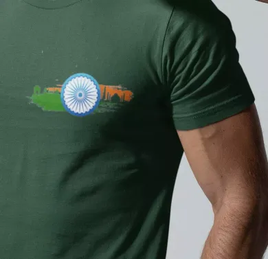 Ashoka Chakra Men Round Neck Half Sleeve T-Shirt